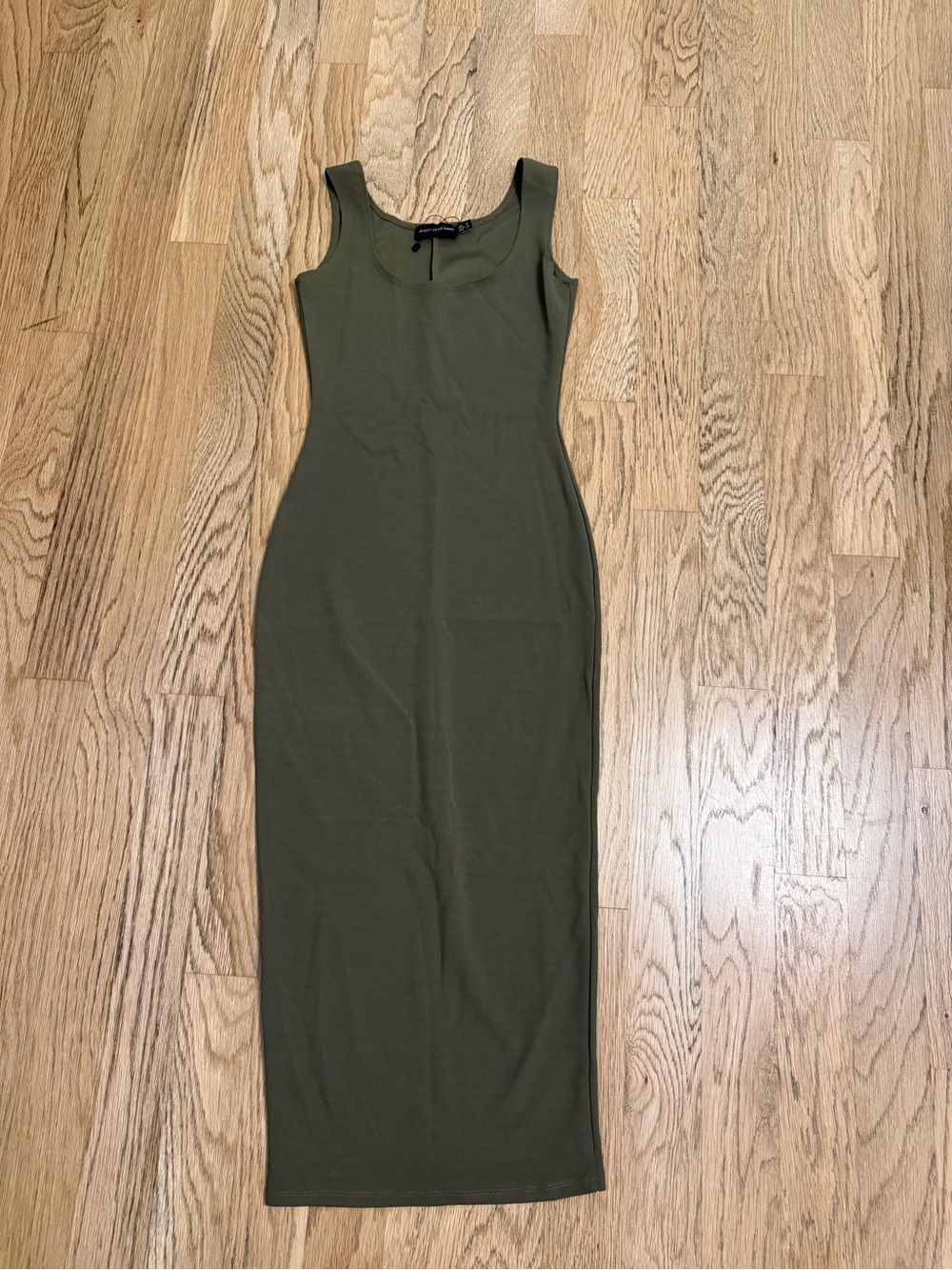 Sleeveless Olive Bodycon Midi Dress